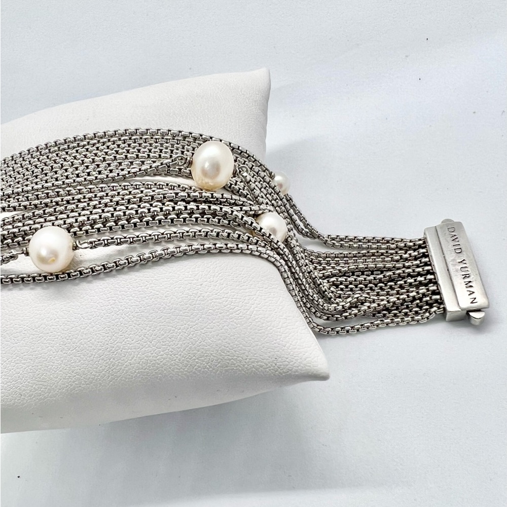 David Yurman Sixteen-Row Chain Bracelet with Pearls - Picture 10 of 13